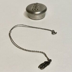 Seagull Pewter Canada Ballet Slippers Ballerina Necklace and Trinket Box Set